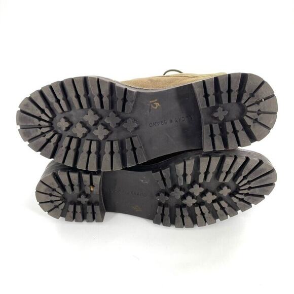 Lucky Brand‎ Idara Womens Ankle Combat Boots Army Green Suede Side Zip Sz 8.5 - Picture 3 of 9